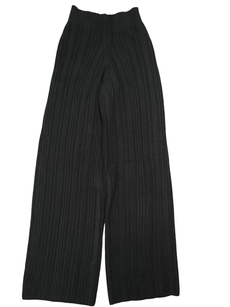 Naked Wardrobe Rib Wide Leg Pants In Black